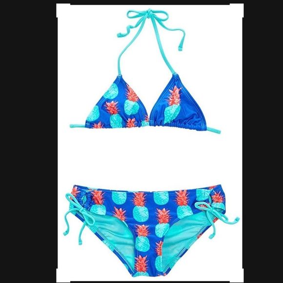 Raisins Swim New Raisins Pineapple Triangle Bikini Swimsuit 8